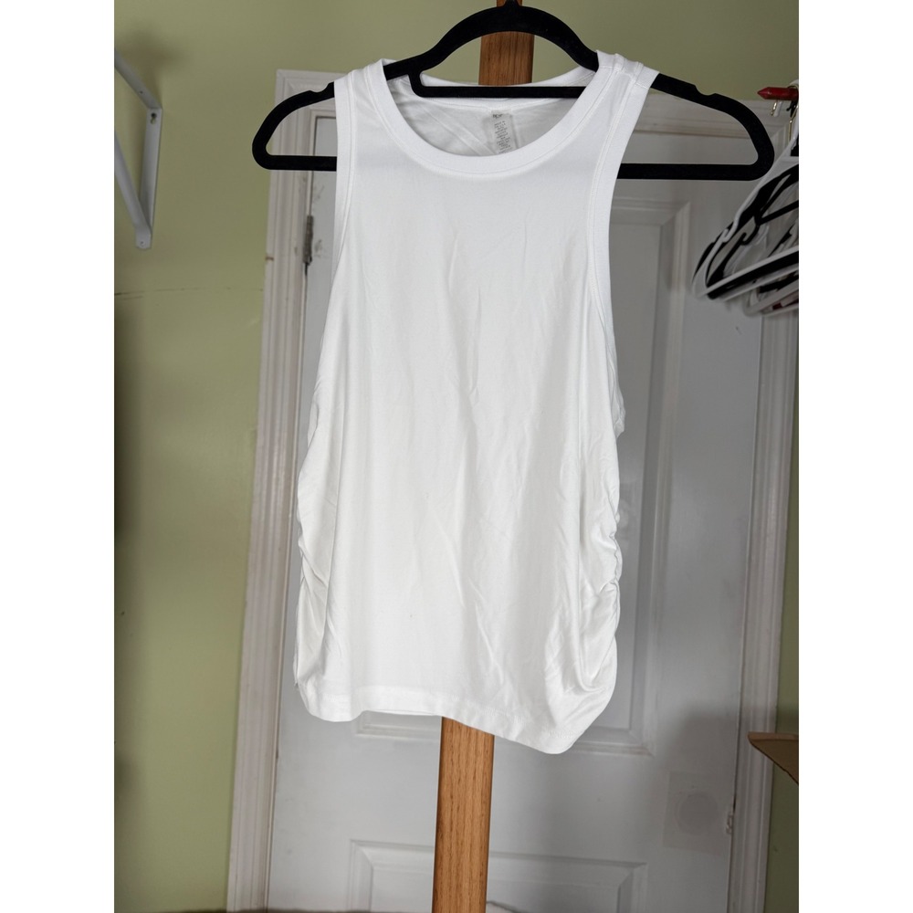 Beyond Yoga White Ruched Side Racerback Tank Top Small S/P/P Activewear